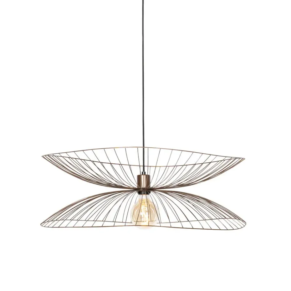 Qazqa hanglampen pua bruin e27