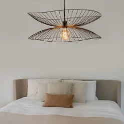Qazqa hanglampen pua bruin e27
