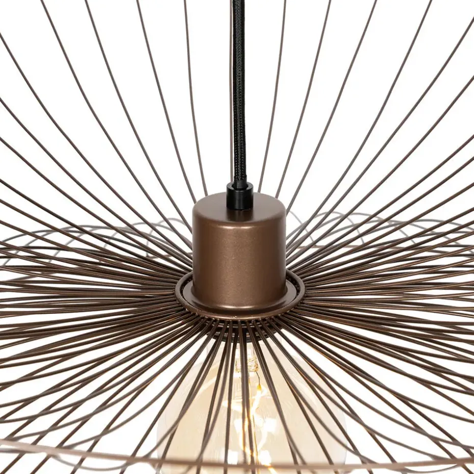 Qazqa hanglampen pua bruin e27