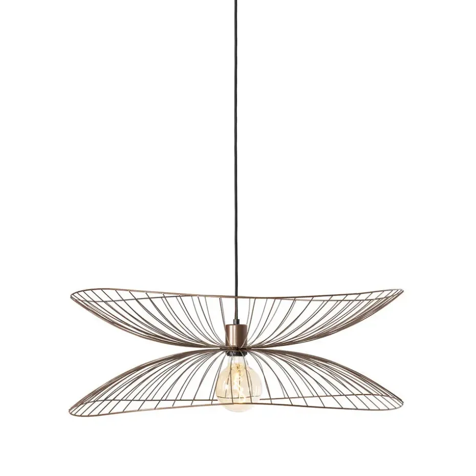 Qazqa hanglampen pua bruin e27