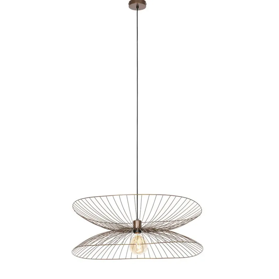 Qazqa hanglampen pua bruin e27