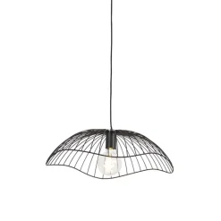 Qazqa hanglampen pua zwart e27