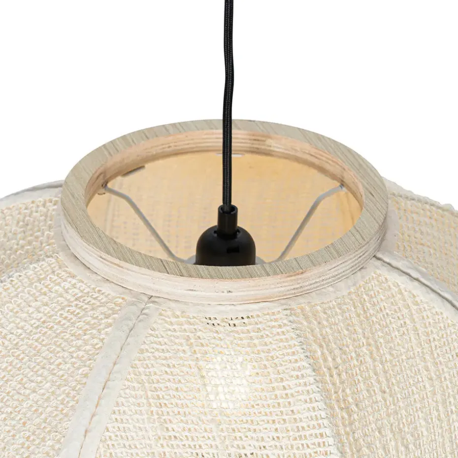 Qazqa hanglampen rob wit e27