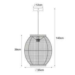 Qazqa hanglampen rob wit e27