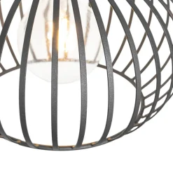Qazqa hanglampen saffira zwart e27
