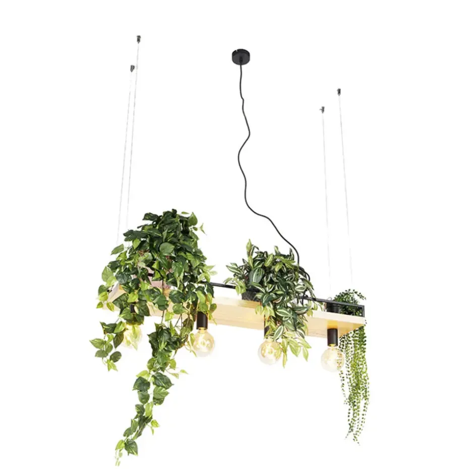 Qazqa hanglampen shelf zwart e27