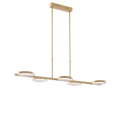 Qazqa hanglampen vive goudkleurig geïntegreerde led