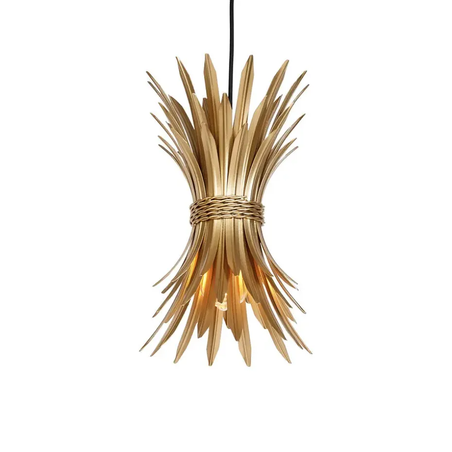 Qazqa hanglampen wesley goudkleurig e27