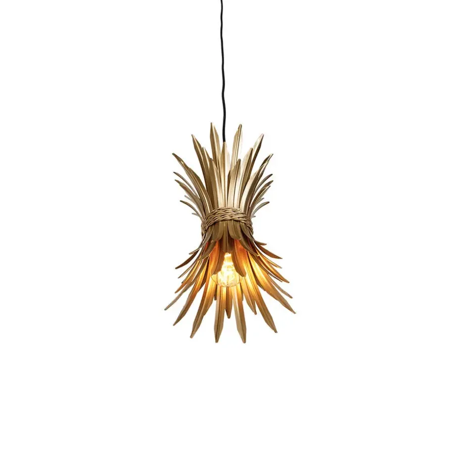 Qazqa hanglampen wesley goudkleurig e27