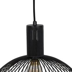 Qazqa hanglampen wire zwart e27