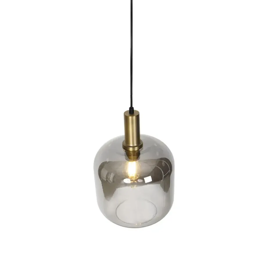 Qazqa hanglampen zuzanna grijs e27