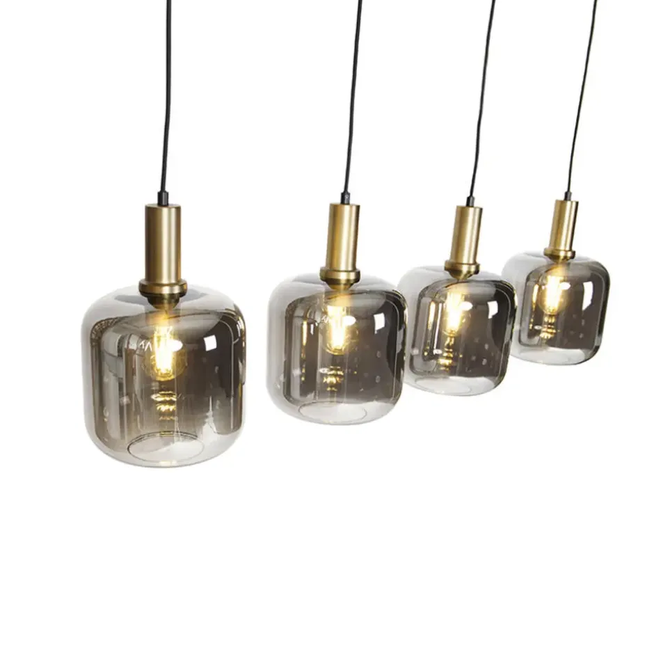 Qazqa hanglampen zuzanna grijs e27