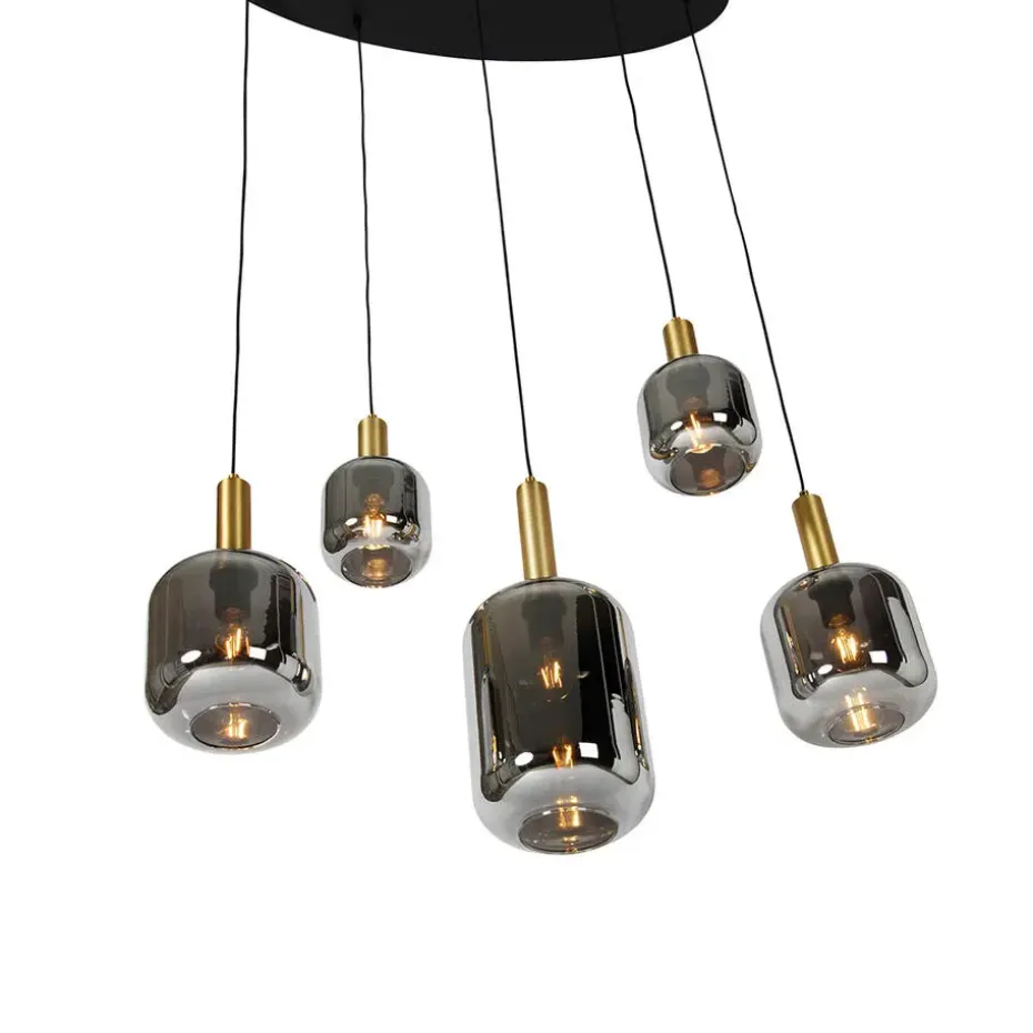 Qazqa hanglampen zuzanna grijs e27