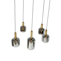 Qazqa hanglampen zuzanna grijs e27