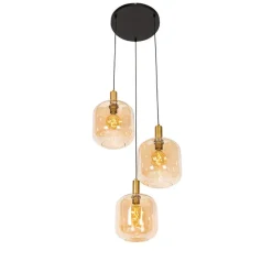 Qazqa hanglampen zuzanna oranje e27