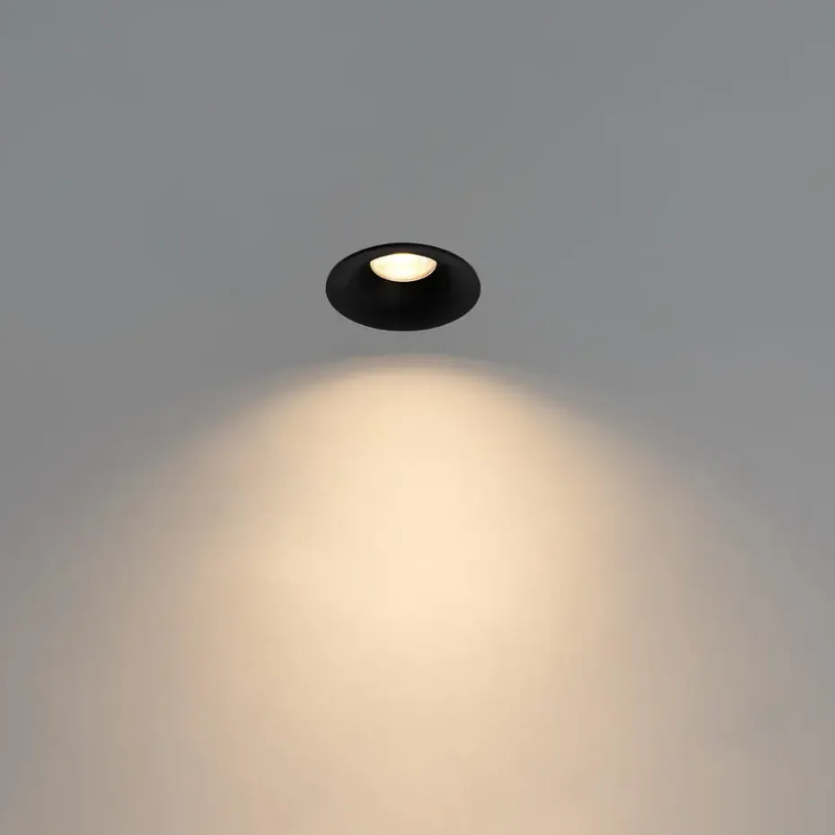 Qazqa inbouwspots gijs zwart gu10