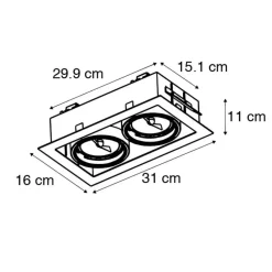Qazqa inbouwspots oneon zwart g53