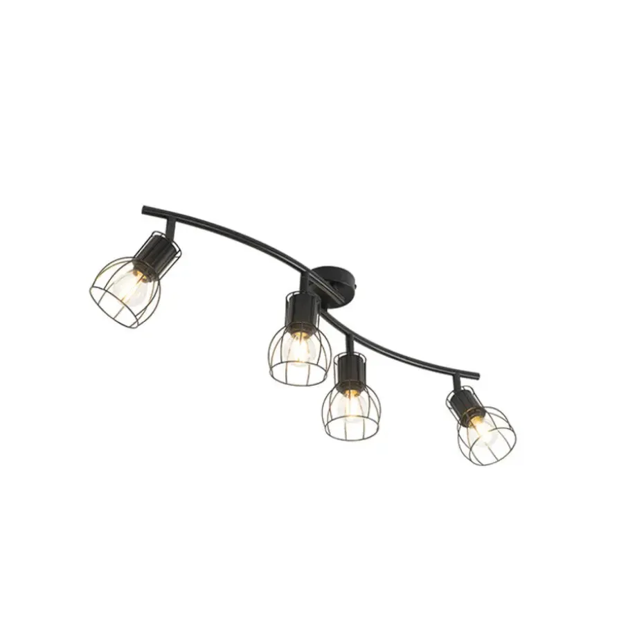 Qazqa opbouwspots botu zwart e14
