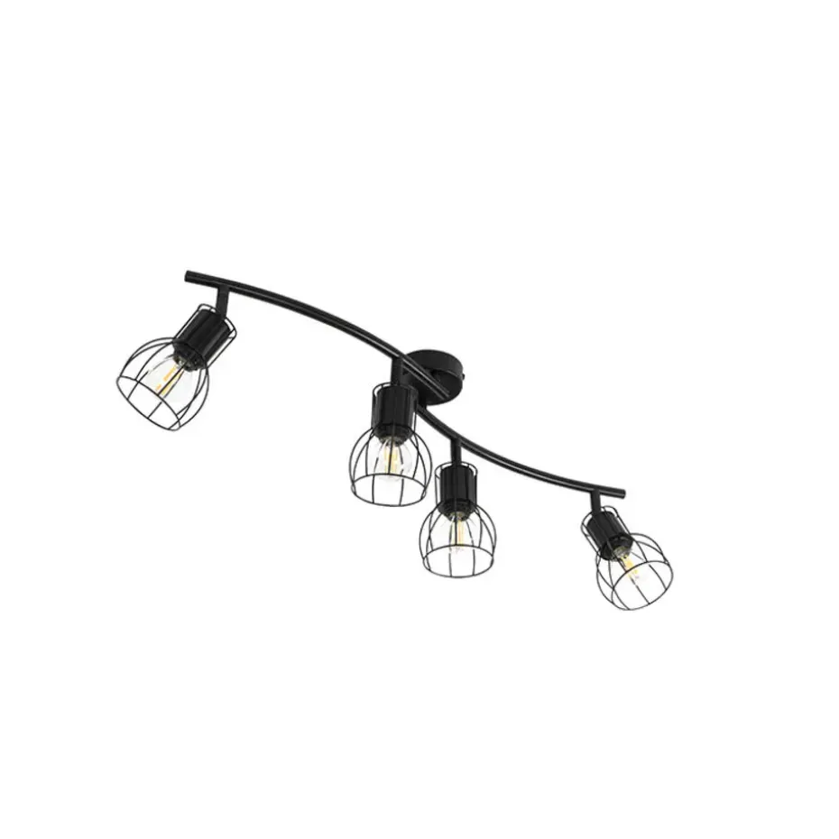 Qazqa opbouwspots botu zwart e14