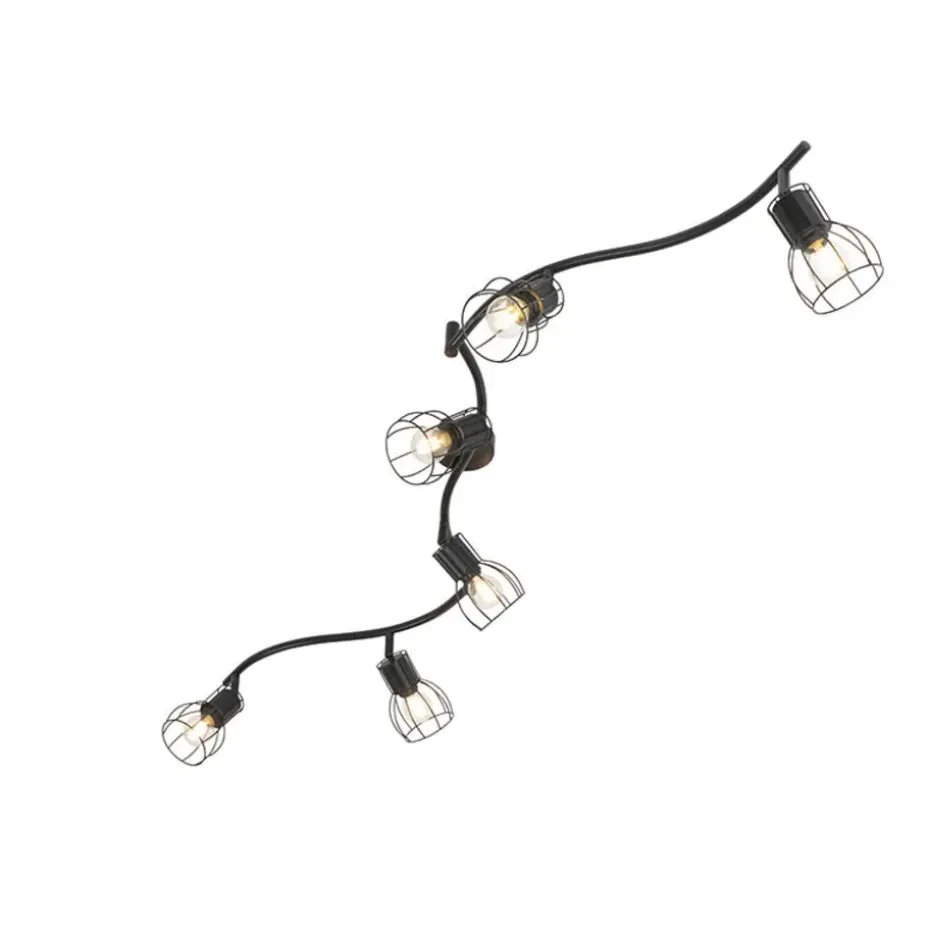 Qazqa opbouwspots botu zwart e14