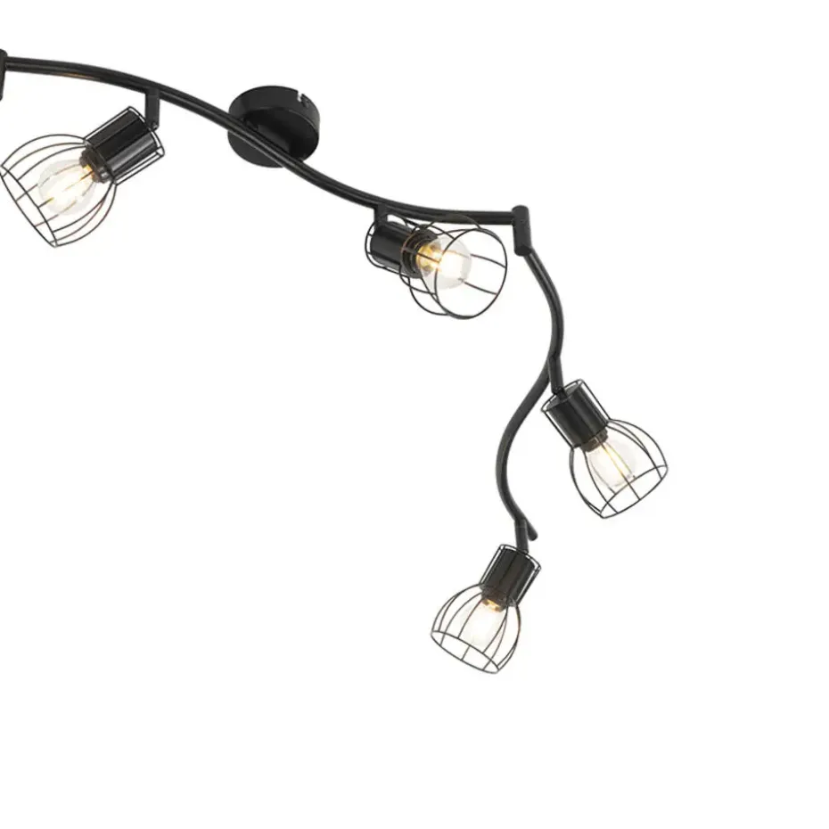 Qazqa opbouwspots botu zwart e14