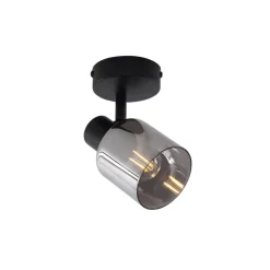 Qazqa opbouwspots cilin zwart e14