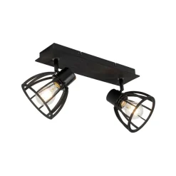 Qazqa opbouwspots fotu zwart e27