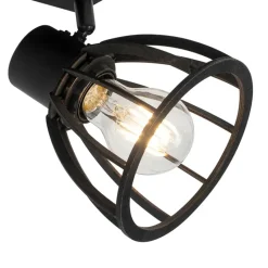 Qazqa opbouwspots fotu zwart e27