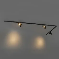 Qazqa opbouwspots iconic zwart gu10