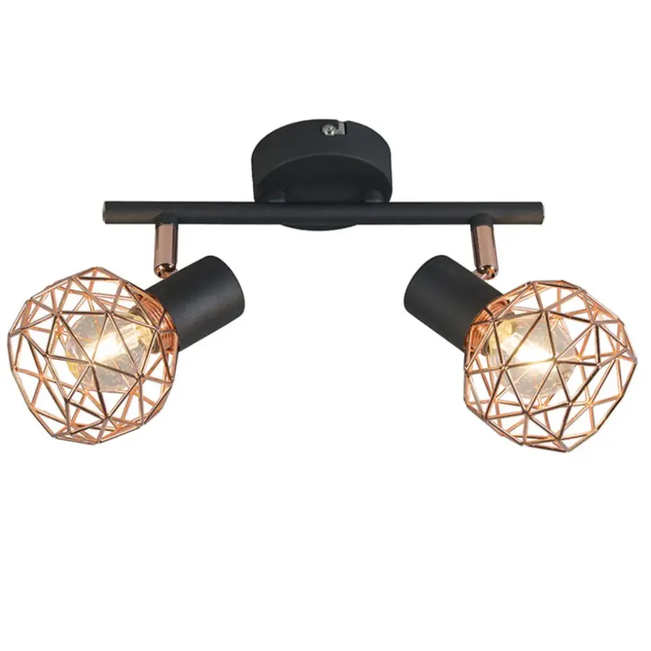 Qazqa opbouwspots mesh bruin e14