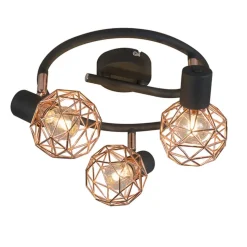 Qazqa opbouwspots mesh bruin e14