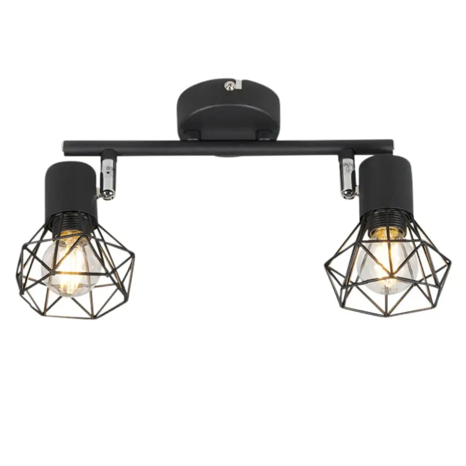 Qazqa opbouwspots mosh zwart e14