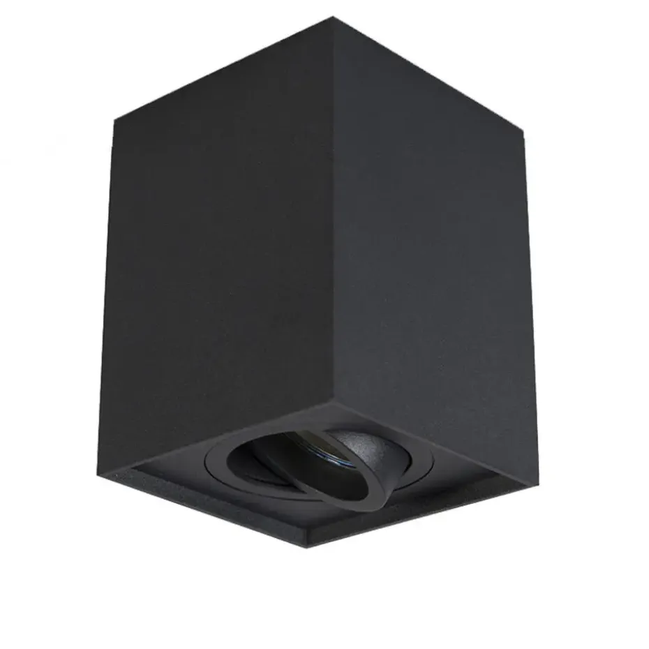Qazqa opbouwspots quadro zwart gu10