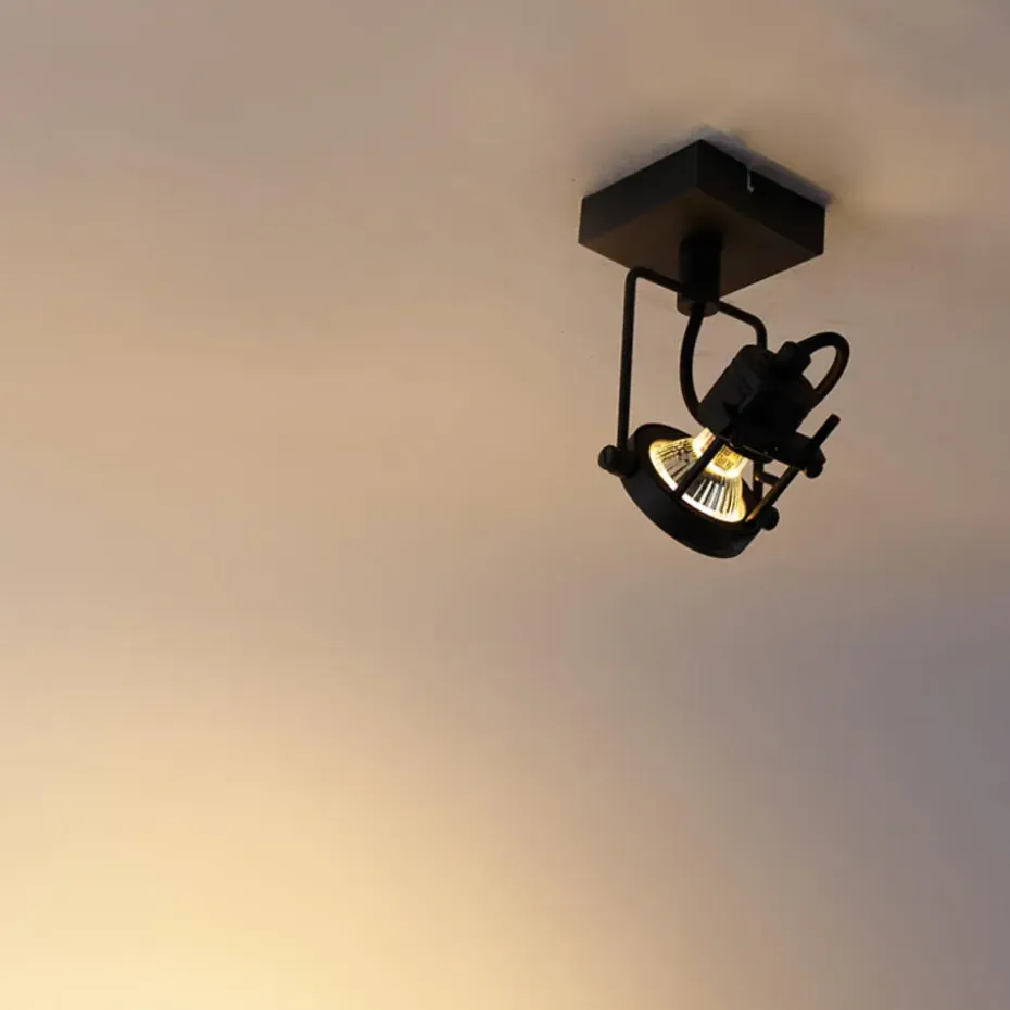Qazqa opbouwspots suplux zwart gu10