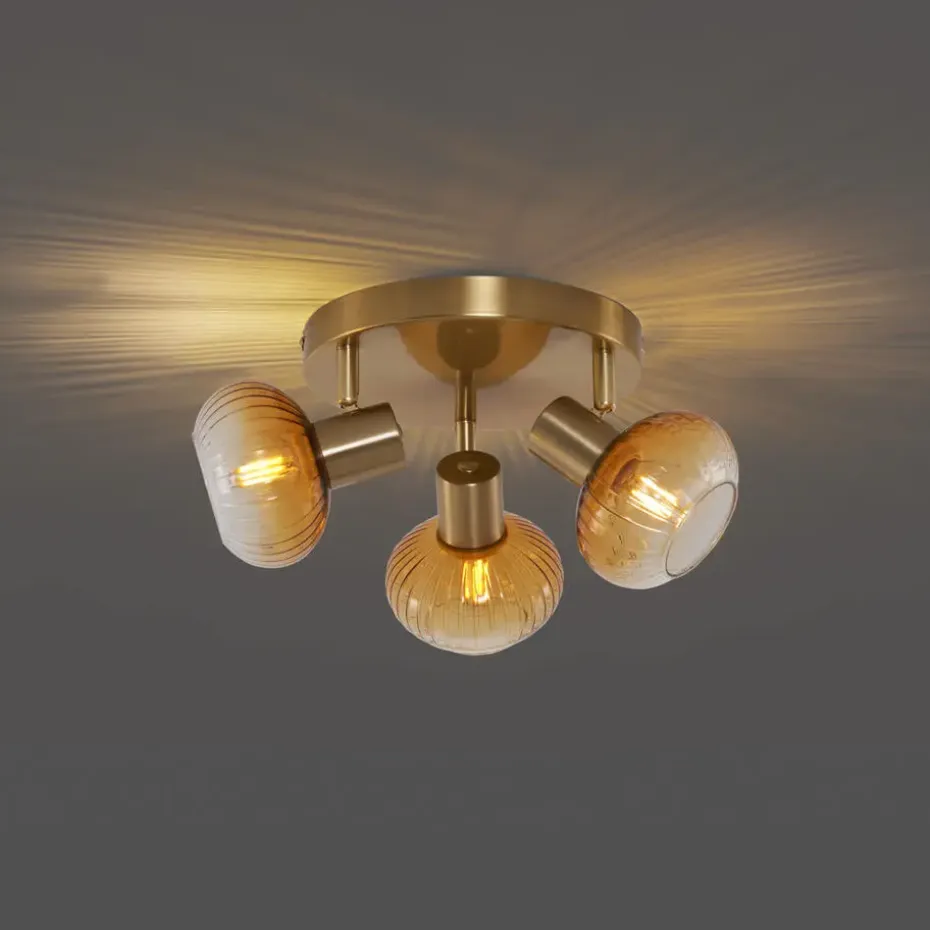 Qazqa opbouwspots teddy goudkleurig e14