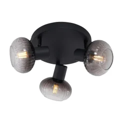 Qazqa opbouwspots teddy zwart e14
