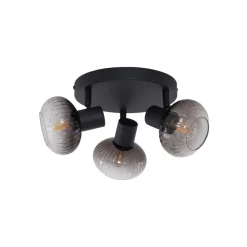 Qazqa opbouwspots teddy zwart e14