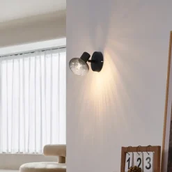 Qazqa opbouwspots teddy zwart e14