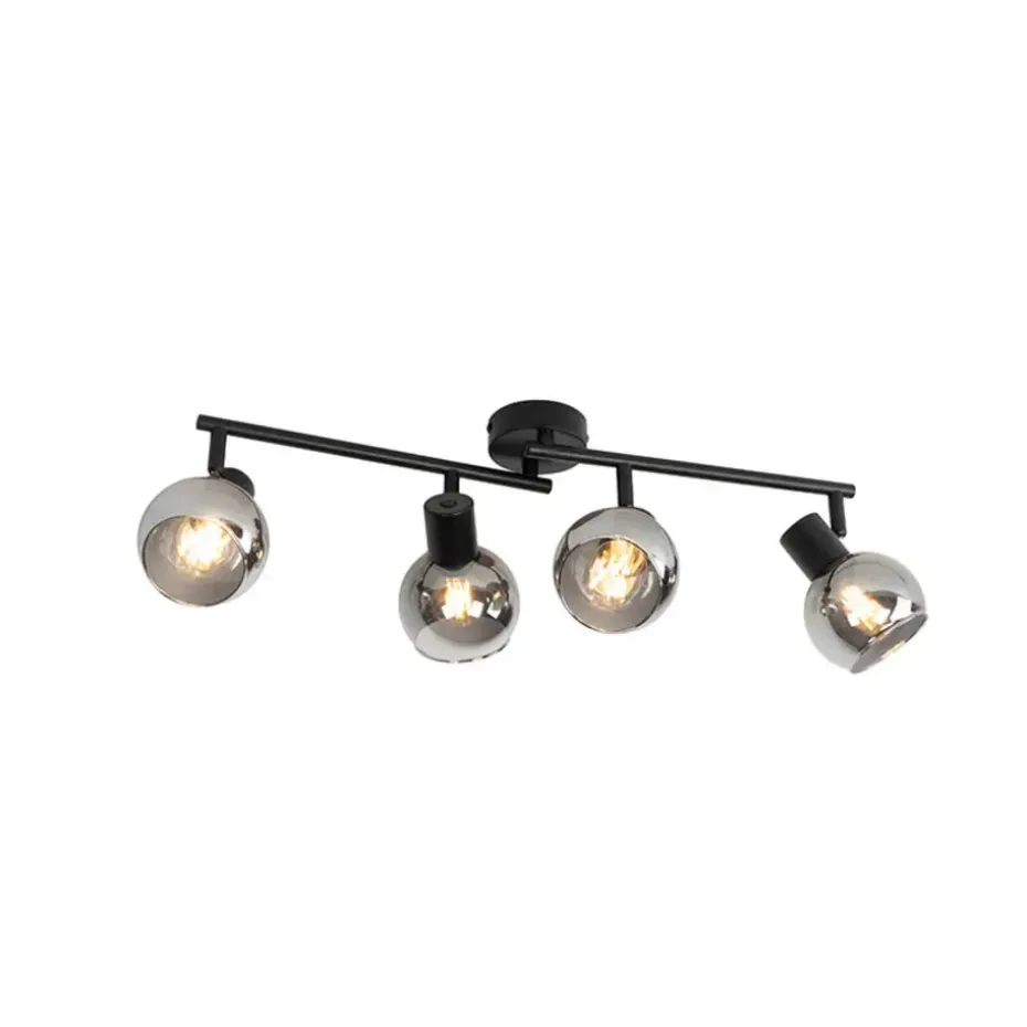 Qazqa opbouwspots vidro zwart e14
