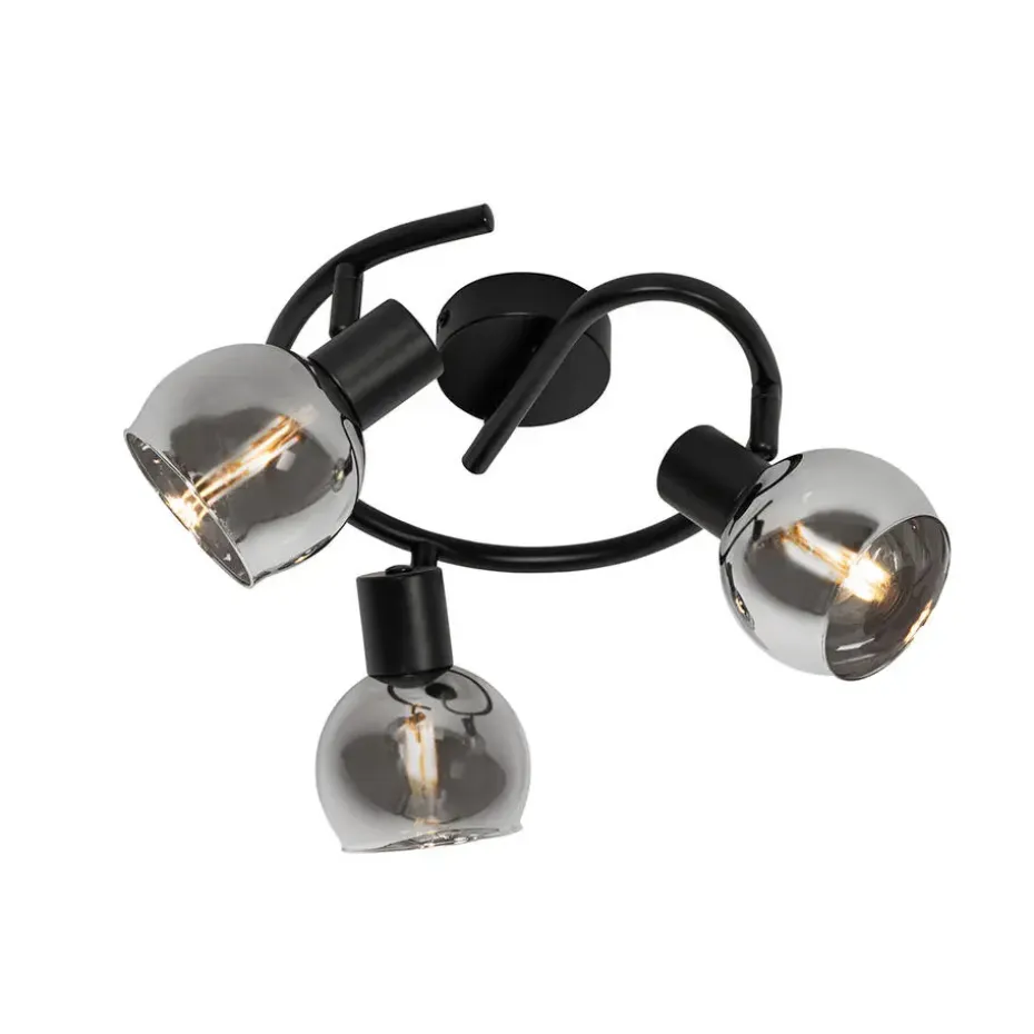 Qazqa opbouwspots vidro zwart e14