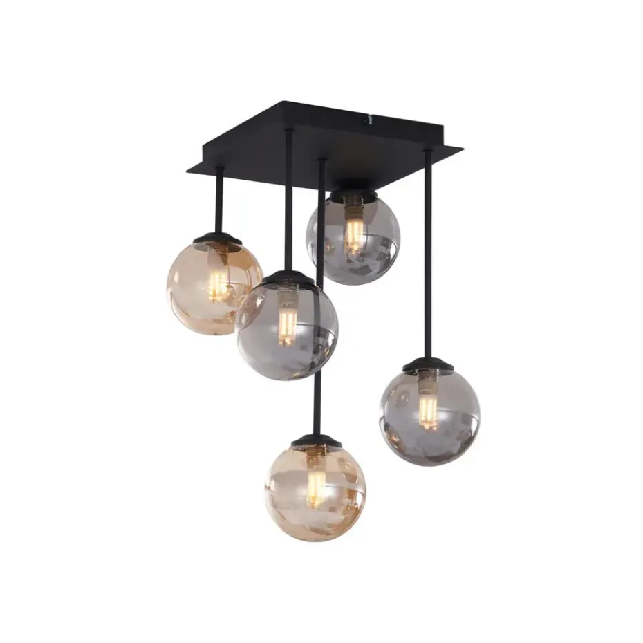 Qazqa plafondlampen athens zwart g9
