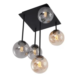 Qazqa plafondlampen athens zwart g9
