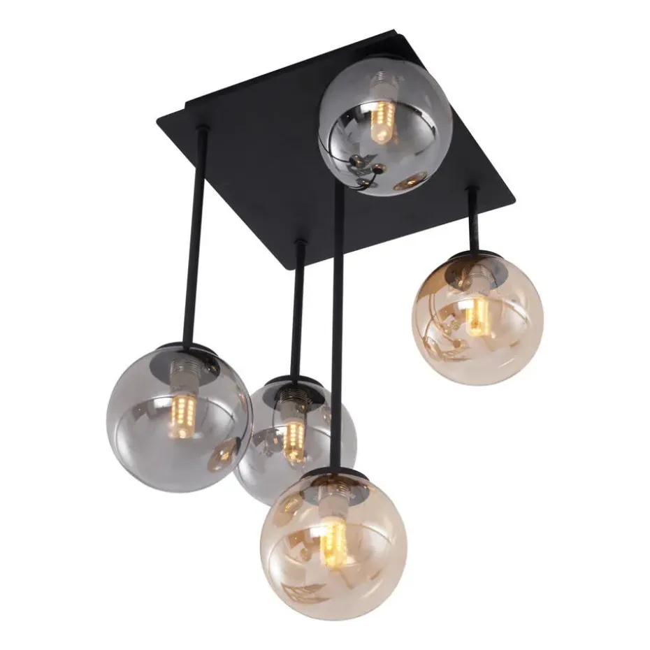 Qazqa plafondlampen athens zwart g9