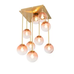 Qazqa plafondlampen athens roze g9