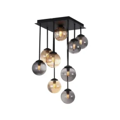 Qazqa plafondlampen athens zwart g9
