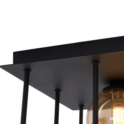 Qazqa plafondlampen athens zwart g9
