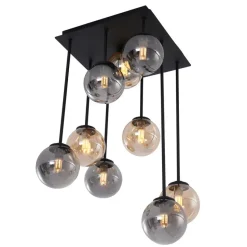 Qazqa plafondlampen athens zwart g9