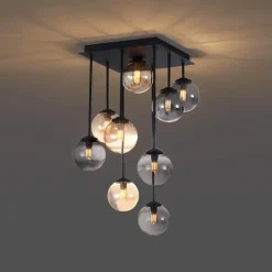 Qazqa plafondlampen athens zwart g9