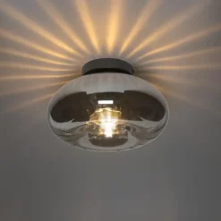Qazqa plafondlampen ayesha zwart e27