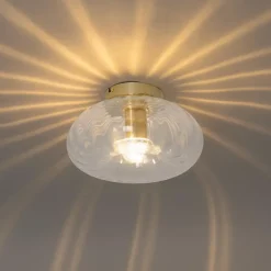 Qazqa plafondlampen ayesha goudkleurig e27
